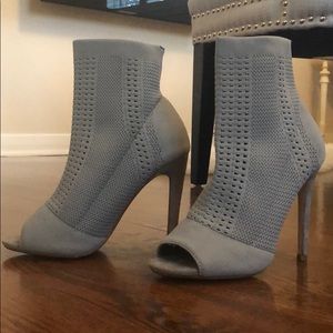 *NEW* blue high heels sock boot, peep-toe
